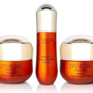 D'OR24K Vitamin C Collection 3-Step Brightening System NEW Cream Mask Serum